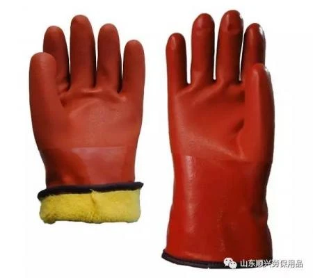 PVC Coated Safety Orange Gloves