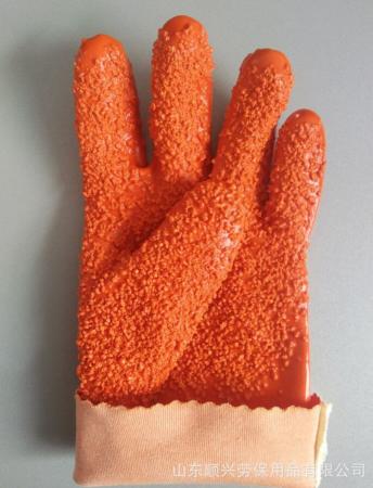 Guantes de virutas de PVC naranja