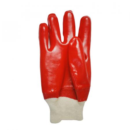PVC Glatter Strick Handgelenk Handschuh Rot Größe 10/XL