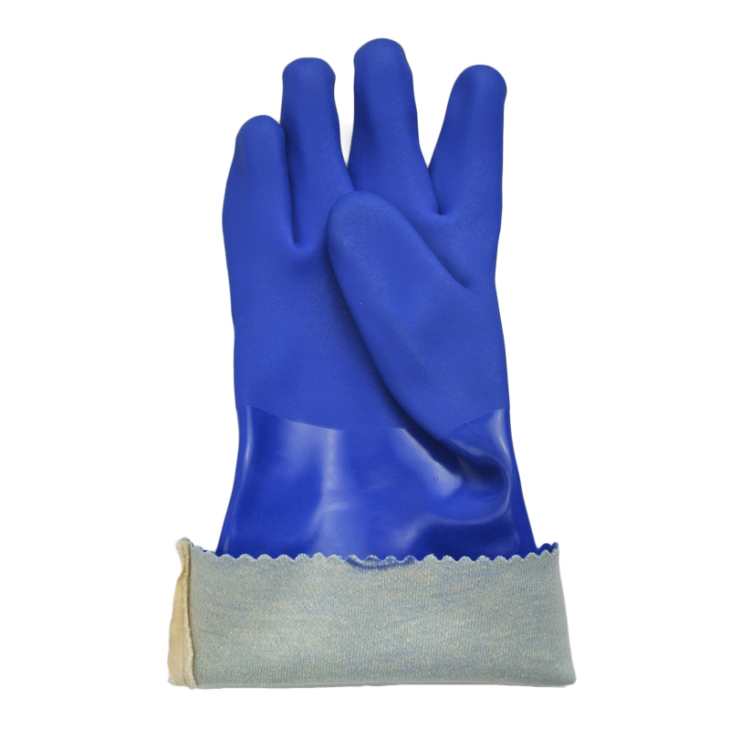 PVC chemical gloves blue sandy finish 35cm PVC chemical gloves blue sandy finish 35cm