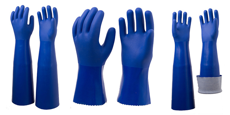 Oil-proof PVC coated gloves Oil-proof PVC coated gloves