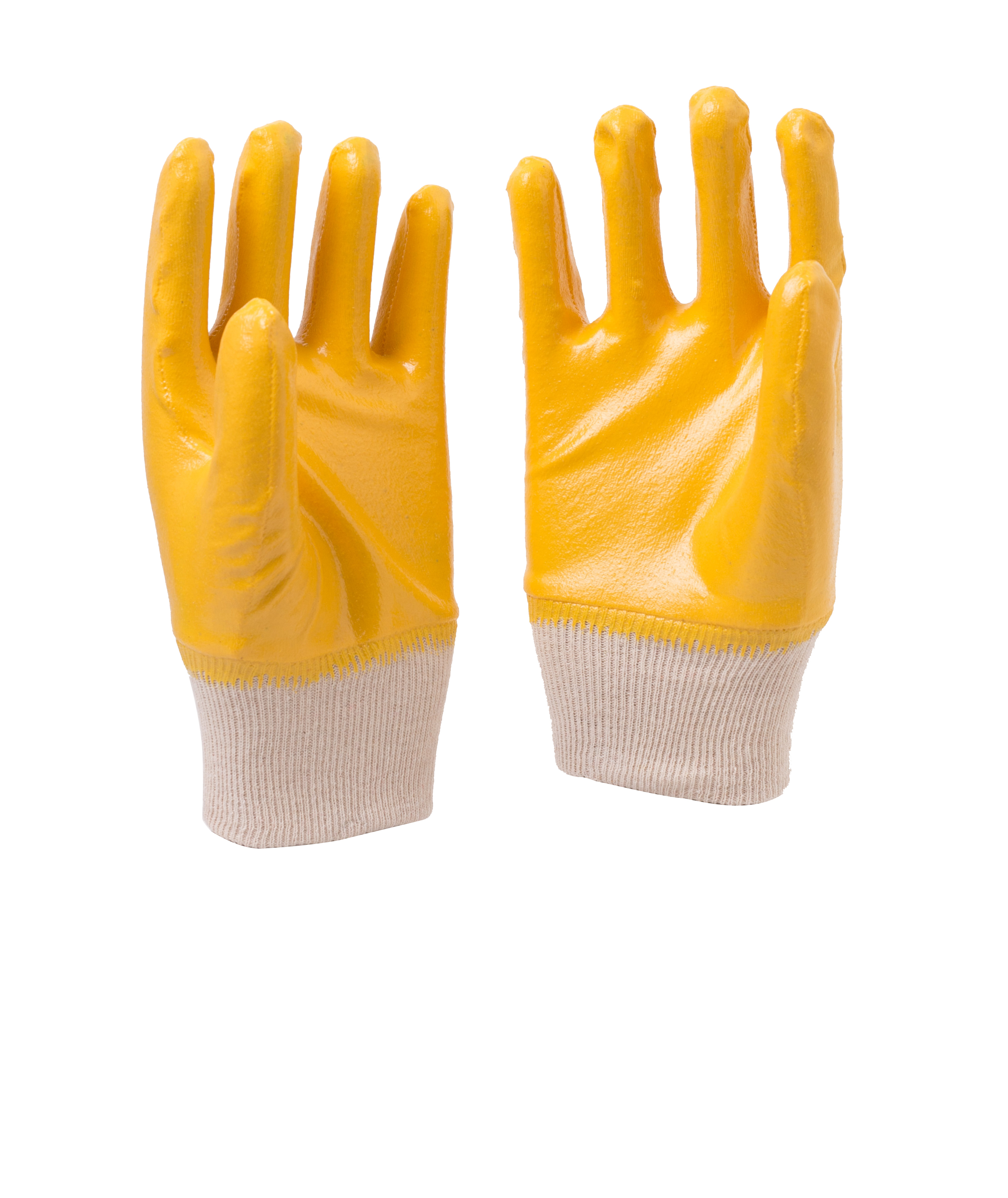 Cotton knit wrist yellow NBR 3/4 coated glove Cotton knit wrist yellow NBR 3/4 coated glove