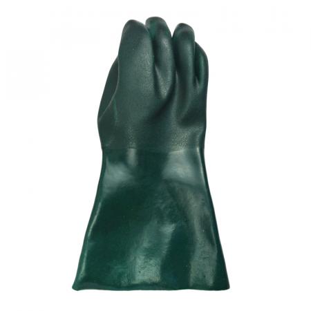 Resistente a productos químicos y antiestático verde de doble inmersión PVC 14 "Guantelete