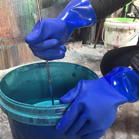 Guante recubierto de PVC químico Bule