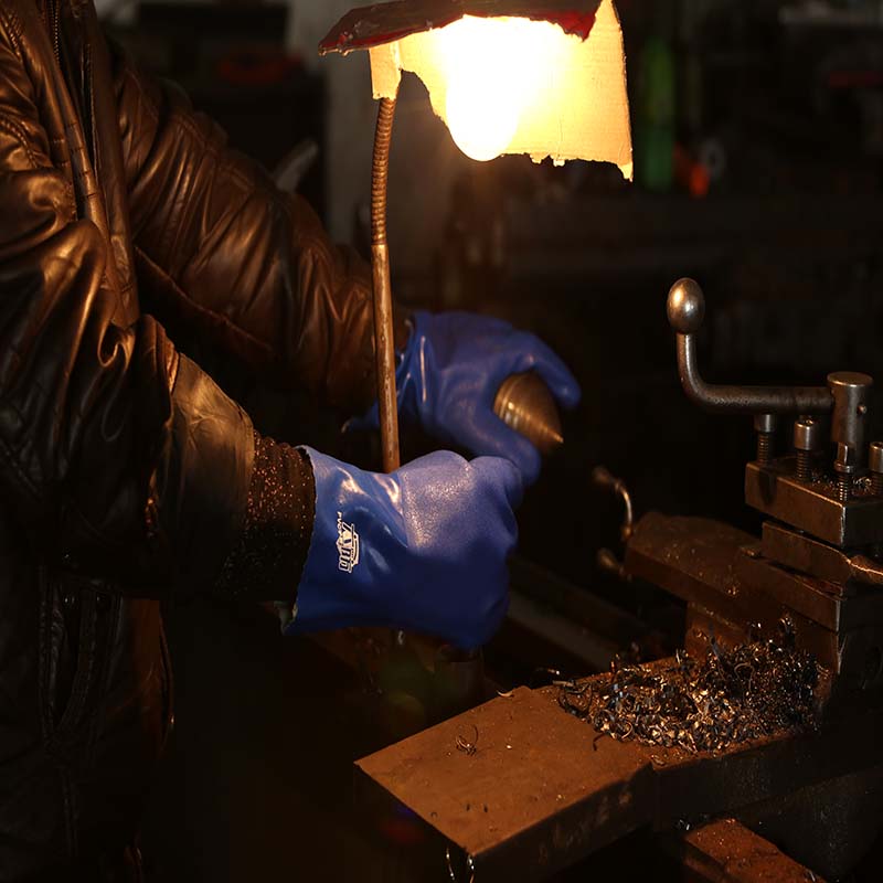 Blaue PVC Heavy Duty PVC beschichtete Handschuhe Blaue PVC Heavy Duty PVC beschichtete Handschuhe