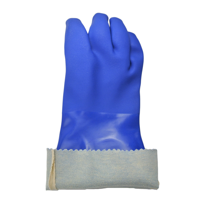 PVC chemical gloves blue sandy finish 35cm PVC chemical gloves blue sandy finish 35cm