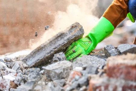 Fluorescent Green Reinforce PVC Coated Gloves