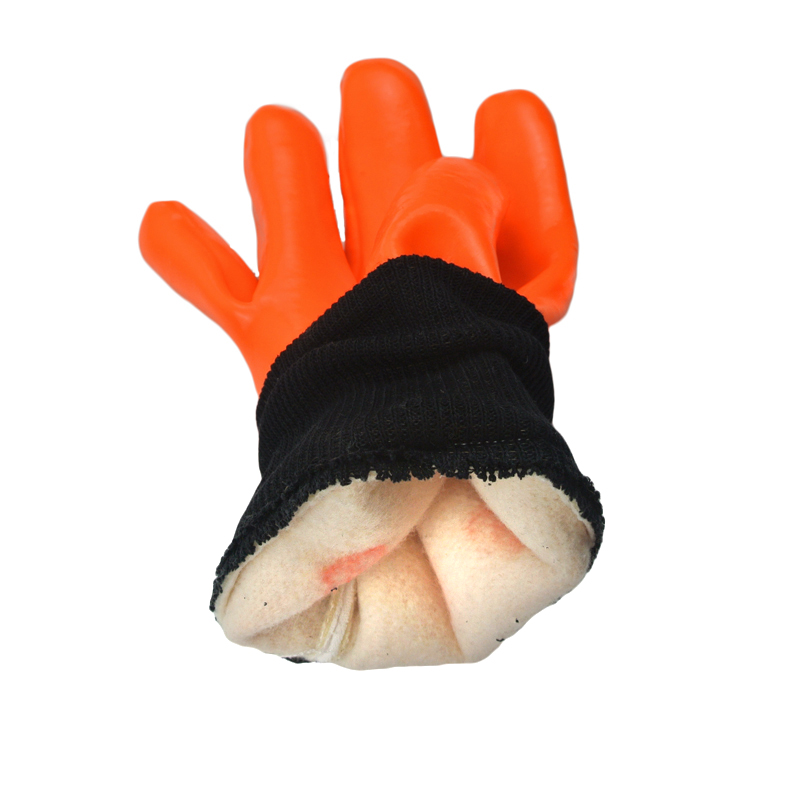 Fluorescent Orange PVC coated gloves sandy finish.jpg Fluorescent Orange PVC coated gloves sandy finish.jpg