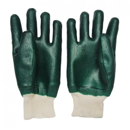 Green pvc safety gloves