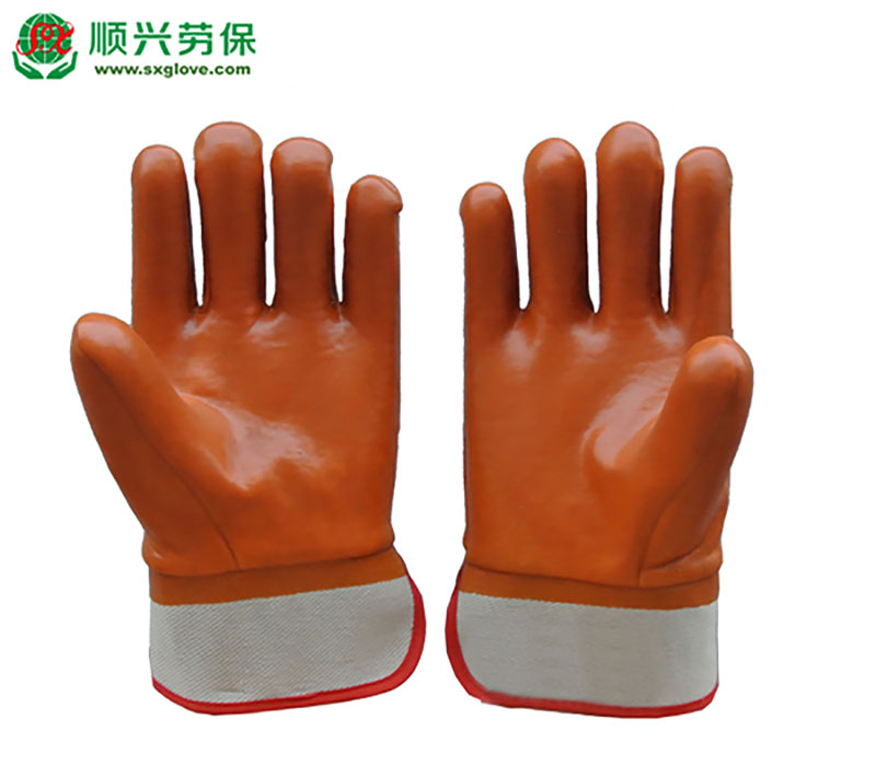 Перчатки с покрытием из ПВХ с коричневым цветом Перчатки с покрытием из ПВХ с коричневым цветом