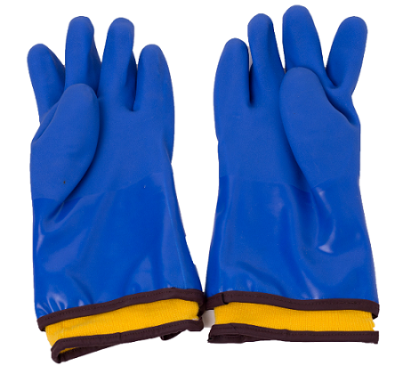 Cold resistant blue sandy finish pvc gloves Cold resistant blue sandy finish pvc gloves