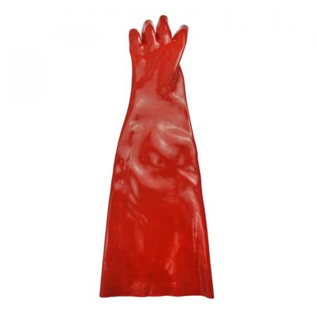 65cm roter PVC-beschichteter Chemikalienhandschuh