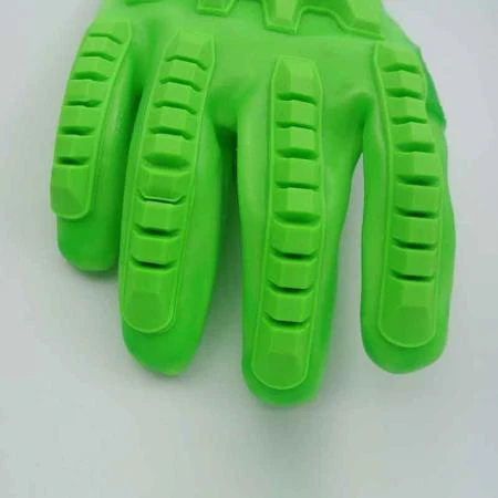 Fluorescent Green PVC Anti-impact gloves