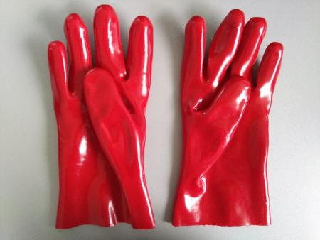 Guantes de concha de algodón Guantes de seguridad recubiertos de PVC Anti ácido y aceite Guantes de trabajo industriales / Guantes de trabajo